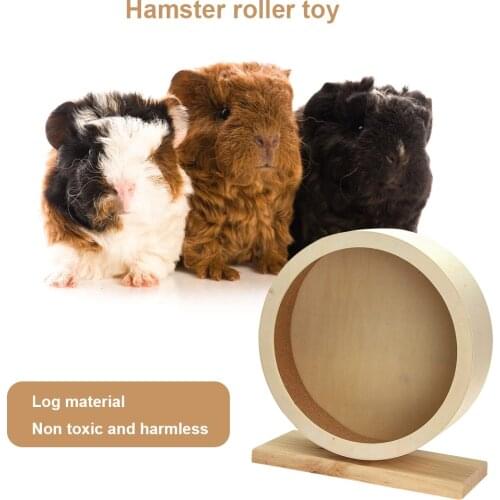 2021 Wooden Mute Roller Hamster Running Wheel Disc Exercise Guinea Pig Cage Hamster Wheel Pet Toys for Pet Supplies