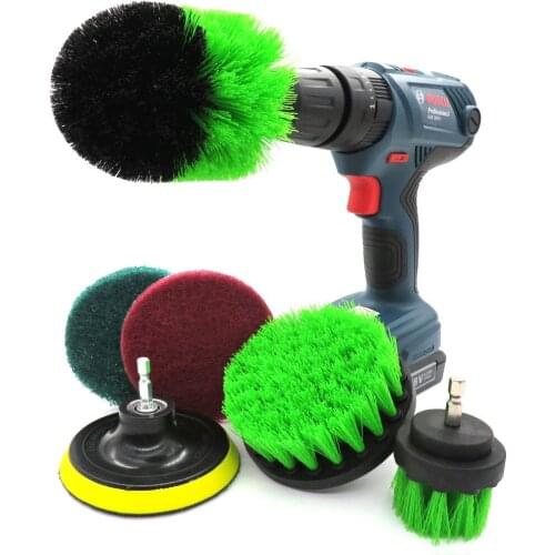 Drill Power Scrub Clean Brush Electric Kit With Extension For Cleaning Car, Seat, Carpet, Upholstery 1 Set Of 6PCS
