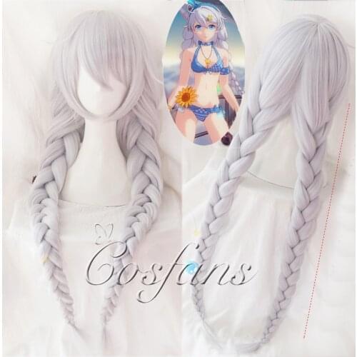 Honkai Impact 3 Cosplay Wig Kiana Kaslana Silver Long Braid Synthetic Hair Kiana Kaslana Synthetic Halloween Party Cosplay Wig