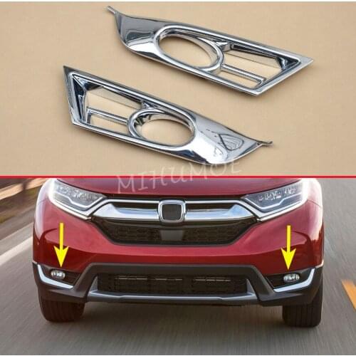 Chrome Fog Light Cover For Honda CRV 5th 2017 2018 2019 CR-V Front Lamp Overlay Molding Accessories
