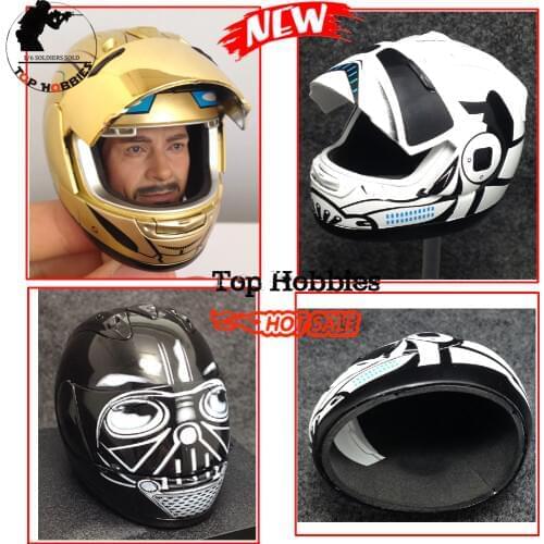 1/6 Scale Motorcycle Racing Helmet Hat Full Face Simulation Model Toy W Base As Gift For 12”Action Figure Hottoys Doll Accessory