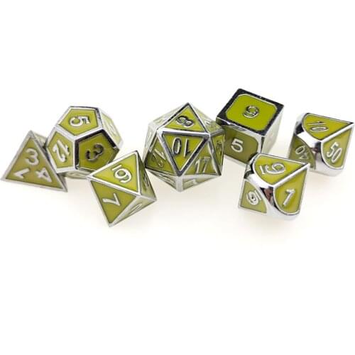 Metal DND Dice Super Heavy Set of 7 D&D Dice for Dungeons and Dragons Games