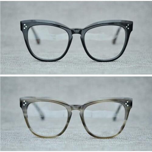 LKK large frame cat eye Glasses frame clear lens Women brand Eyewear optical frames myopia nerd eyeglasses frame man glasses