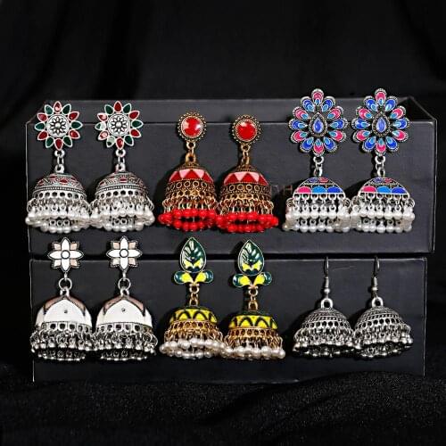 Unusual Earrings For Women Funny Kolczyki Indian Jewelry Ear Rings Bollywood Accessories Bells Pendant Piercing Vintage Earring