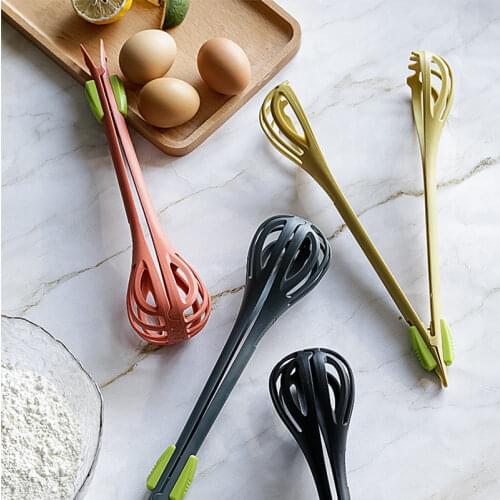 Nordic Nylon Egg Whish Non Slip Food Clips Flour Cream Mixer Salad Tool Wall Mounted Tong Cooking Kitchen Accessories For Pasta