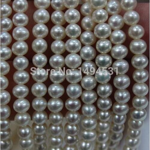 Wholesale Costum Jewelry 4-4.5MM AAA Potato Near Round White Color Genuine Freshwater Pearl String Loose Beads Material Offer