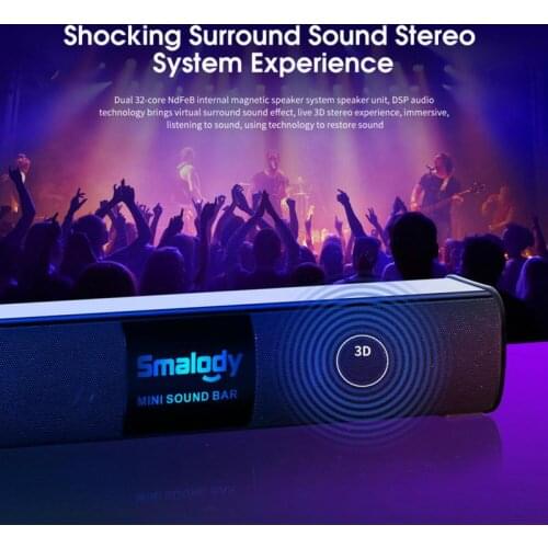 Smalody Portable Wireless Bluetooth Speaker LCD Display Soundbar 3D Stereo Hands-free Loudspeaker With Mic altavoz Bluetooth