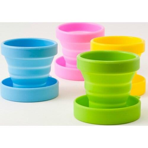 Drinkware Tools Coffee Cup Solid Color Water Folding Gargle Cup for Outdoor Travel Tea Glass Cup Silicone Cups Travel Protable