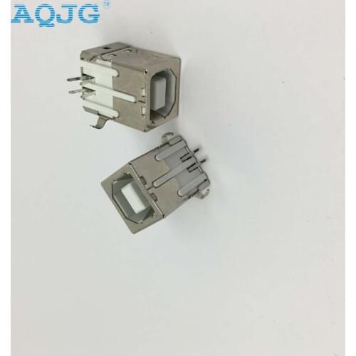 10pcs USB printer connector BF90 degrees B female USB data interface type D mouth USB socket AQJG