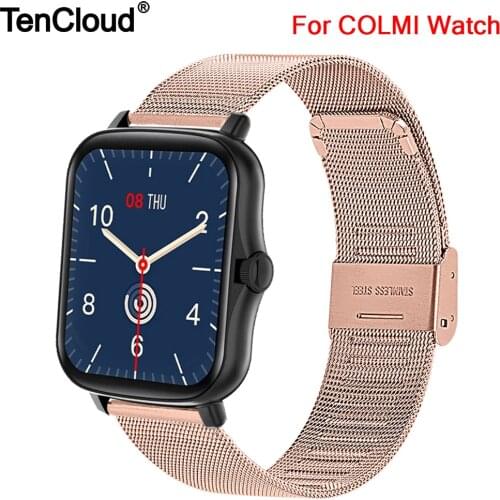 Strap For COLMI P12 P10 P8 Plus/Pro/SE P9 Watch Band For COLMI V31 V23 Pro Wrist Bracelet Stainless Steel Belt Adjustable Loop