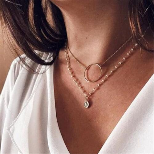 Retro Multi Layer Virgin Mary Head Portrait Necklace European And American Pearl Gold Pendants Necklace Womens Jewelry Gift