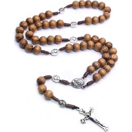 Handmade Alloy Beads Virgin Mary Cross Necklace Crucifix Necklaces for Women Initial Necklace Halloween Necklaces