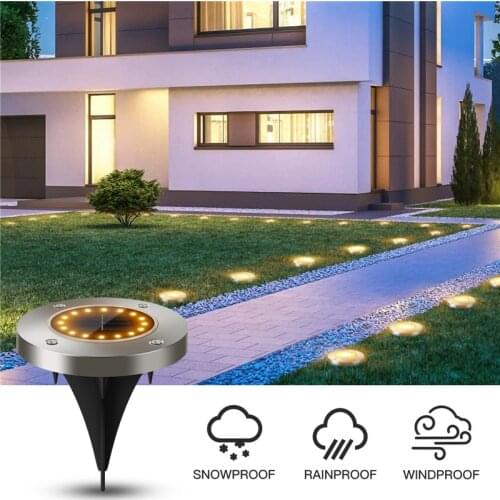 Solar Garden Lights 8/16 LED Solar Garden Lamp Waterproof Outdoor Solar Disk Lights for Pathway Yard Walkway Patio Lawn Path