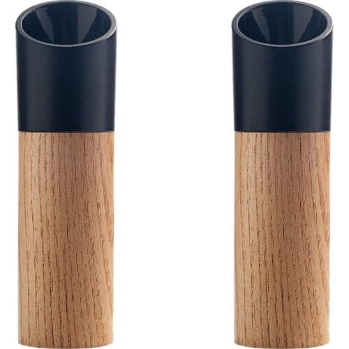 Salt Pepper Mill Grinder Shaker Set,Wooden Pepper Mills Grinders for Home Kitchen Use (2 Pack)