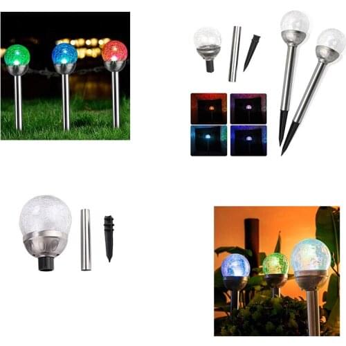 LED Garden Lights Landscape and Pathway Lawn Lamp Cracked Glass Ball Solar Lights Outdoor Yard Decoration Light For Gardens