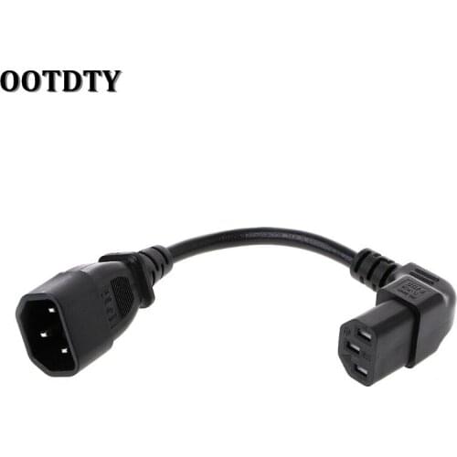 OOTDTY 1 pc C14 Male to C13 Female PLug PDU/UPS Extension Power cable Connector Up 90 degrees right angle