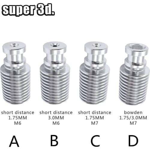 V6 Extruder Radiator For 3D V6 Remote All-Metal Long / Short Distance Heat Sink Pipe For 1.75mm 3mm Feeding For 3D Printer