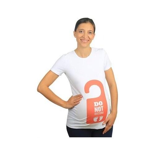 WelcomeBaby Mummys Baby Maternity T-Shirt Don't Disturb White