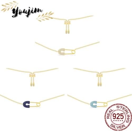 New Fashion Zircon Brooch Adjustable Necklace 925 Silver Women Luxury Personality Gift Monaco Exquisite Jewelry