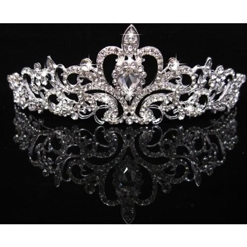 Women Girls Elegant Wedding Bride Crown Headwear Rhinestone Tiaras Cute Gift