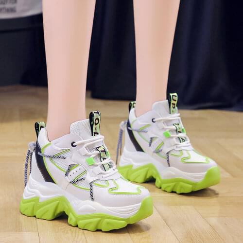 Rimocy Hidden Heels Womens Chunky Sneakers Thick Bottom Platform Vulcanize Shoes Woman Street Style Sport Shoes for Female 2021