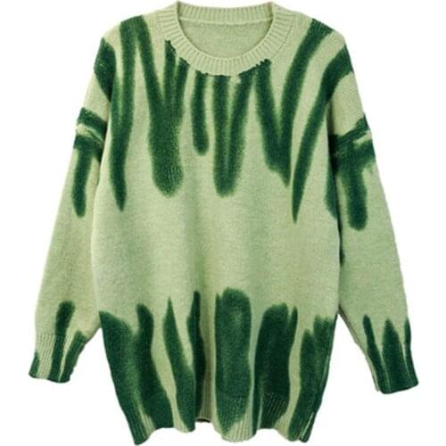 Spring Autumn New Arrivals Womens Knitted Sweaters Print Pattern Long Sleeve Female Pullover O-Neck Loose Lady Bottoming Mujer