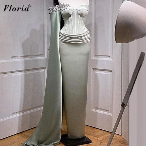 Dubai Light Green Mermaid Prom Dresses Long Elegant Evening Gowns Sexy Cocktail Party Dresses For Women Couture Formelle Robes
