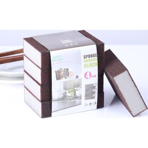 1/4pcs Emery Magic Sponge For Washing Cleaner Kitchen Home Cleaning Sponge Portable Dishwashing Scouring Sponge Tools