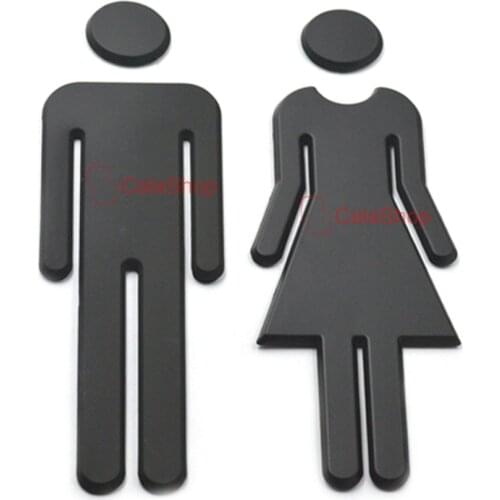 1 Set / lot 200mmx65mm Acrylic Man & Woman WC Wall Stickers Decals Toilet Door Signs Restroom Washroom Signage Plaque