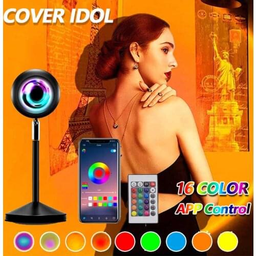 16 in 1 Sunset Lamp Projector Led Night Light Rainbow Atmospher Projection Photography Bedroom Wall Decoration Lnterior Lighting