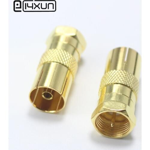 2pcs Inch F Female Plug to RF TV Male Plugs 9.5 TV General Head Inch Plug RF Revolution Connector Antenna adapter