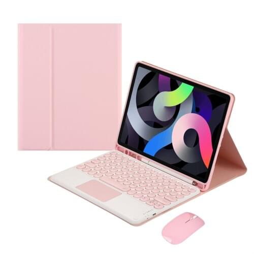 2021 Tablet Case for IPad 11 Protective Sleeve Round Keycap Touch Keyboard Wireless Bluetooth Keyboard Mouse Set Tablet Cover