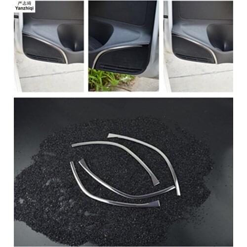 Free shipping 4pcs/lot Stainless steel audio decoration ring frame horn bright bar car stickers for 2011-2017 Volkswagen VW POLO