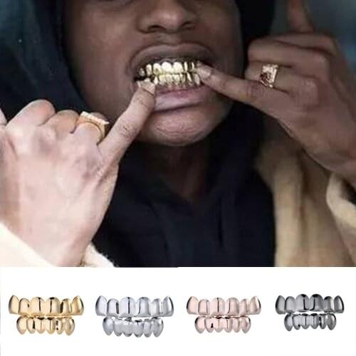 Teeth Grillz Top& Bootom Teeth Case Grills Tooth Cap Vampire Teeth Decor Vampire Gift For Christmas Hip Hop Cosplay Jewelry