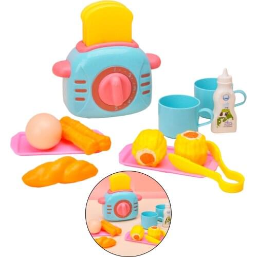 Baby Kids Simulation Kitchen Colorful Toaster Bread Maker Kit Early Learning Toys Sets