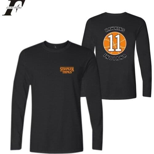 Stranger Things Hawkins Indiana 11 printed sport hip hop women men t shirts casual tee shirt long sleeve t-shirt sweatshirt tops