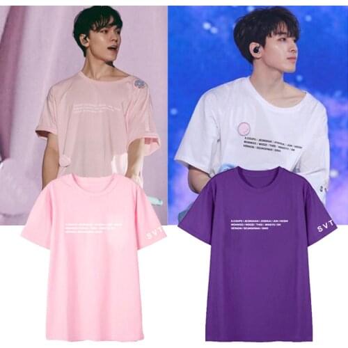 SEVENTEEN kpop Summer Casual T shirts Men/Women Short Sleeve Fashion Printe tshirt 2020 new cotton Tee shirts Streetwear Clothes