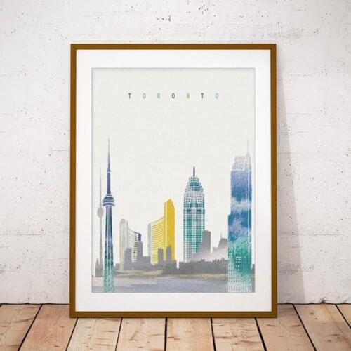 Toronto Print Skyline Art Canvas Painting Modern Wall Art Picture Poster New Home Housewarming Gift Wall Decoration