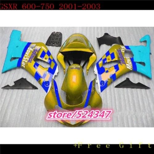 Body For SUZUKI GSXR 600 GSXR600 2001 2002 2003 GSXR750 GSX-R600 01 03 GSXR-600 K1 01 02 03 multicolor Fairing