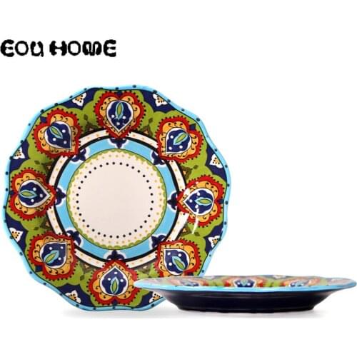 11inch Creative Hand-painted Ceramic Dinner Plates Restaurant Western Food Steak Dish Family Serving Plate Kitchen Dinnerware
