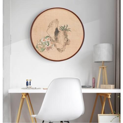 50cm Round Photo Frame Big Size 20 Inch Wood Living Room Creative Wall Hanging Big Size Picture Frame Wooden Wall Decoration