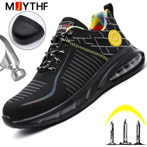 Lightweight Air Cushion Work Shoes Men Puncture-Proof Safety Shoes Men Work Sneakers Steel Toe Shoes Safety Boots Men Shoes 2021