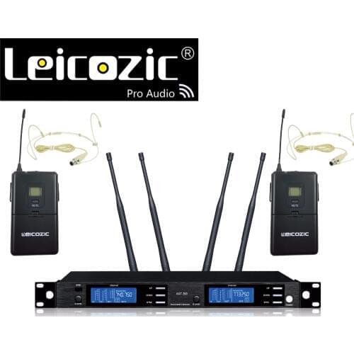 Leicozic headset microphone atx200 microphone dual channel microfonos inalambricos dynamic microphone uhf mic pro 615-820Mhz