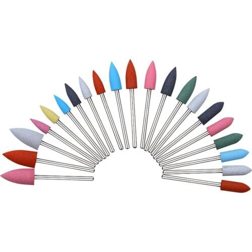 6 TYPE Rubber Nail Drill Bit Abrasives Set Router Bits Diamond Milling Cutter Nail Tool Electric Manicure Drill Accessories