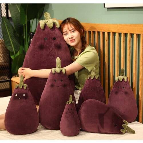 New Stuffed Doll Plush Purple Eggplant Simulation Vegetable Fun Decor PillowDifferent Facial Expressions Eggplant Plush Toy