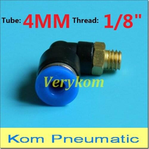 Wholesale 100pcs/lot PL4-01 Male Elbow Fitting PL 4MM To 1/8" Push in One Touch Air Fitting Joint Connector PL4-01 1/8 inch