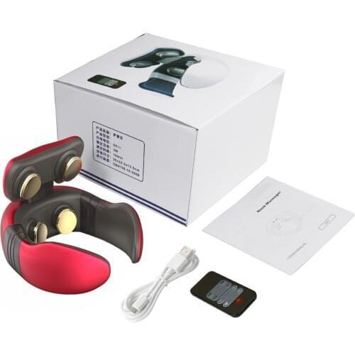 Rechargeable Smart 4D Pulse Heated Neck Massager relieve neck pain Electric Neck Massage Equipment with 3 Mode and 15 speeds