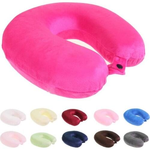 Neck Support Memory Foam Head Rest Cushion Travel Pillow U Shaped Office Car Pillow Multicolored