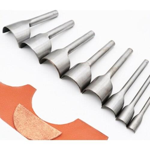 45#Steel 5-50mm Semi-Circular Punch Half-Round Leather Split C Punch Belt Tail Cut DIY Leather Tool