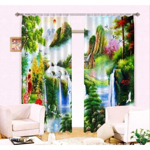 Digital printing curtain landscape painting curtains high precision office Bedroom decorate 3D Window Cortina Rideaux pillowcase
